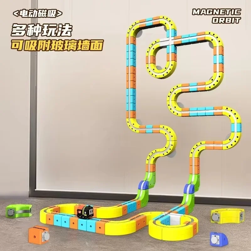 Sell Well Anti-Gravity Magnetic Attraction Track Train Changeable Magnetic Magic Rail Car Electric Train Toys