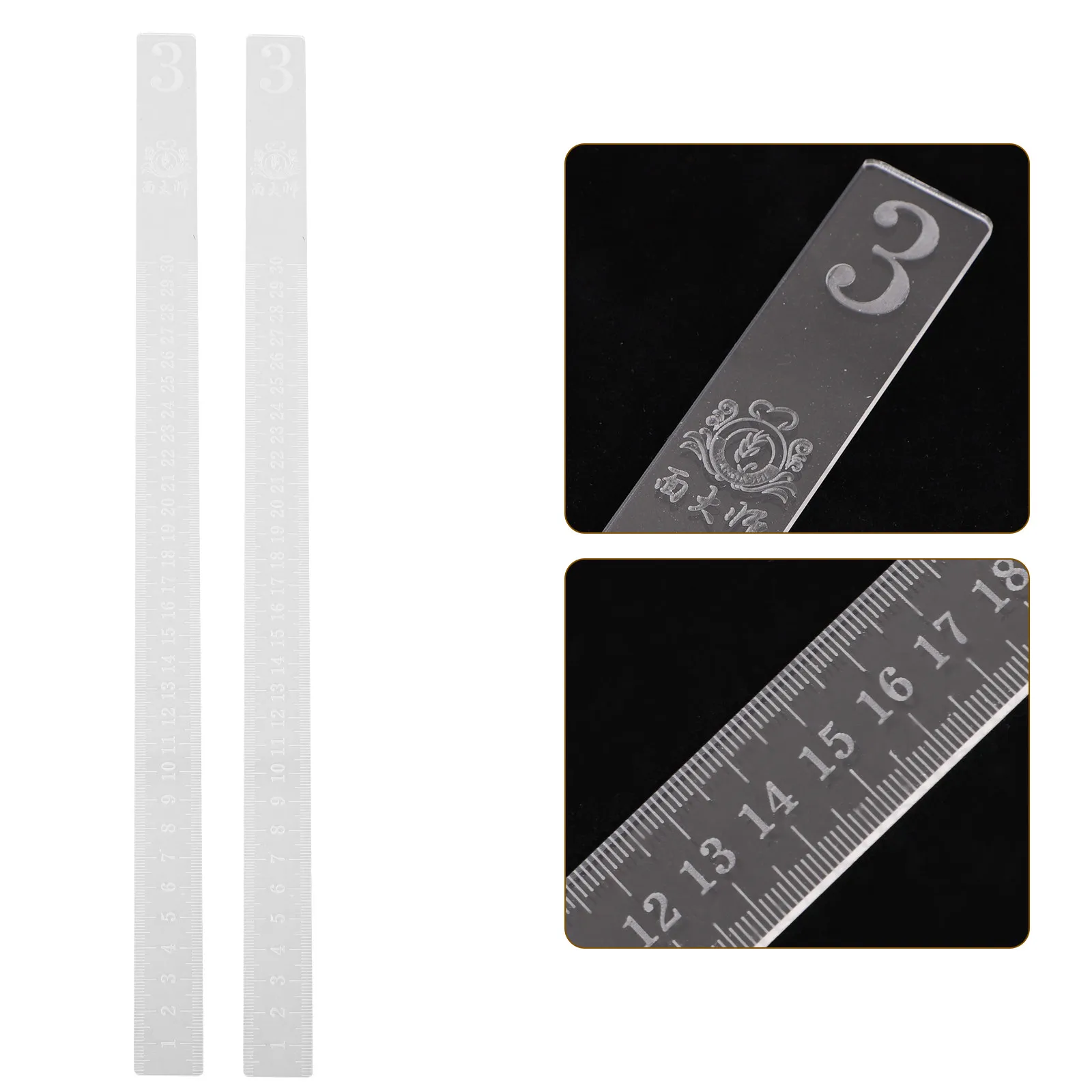 2Pcs Acrylic Biscuit Balance Rulers Measuring Dough Thickness Levelers Rolling Pin Guides Baking Tools Kitchen Dough Tools