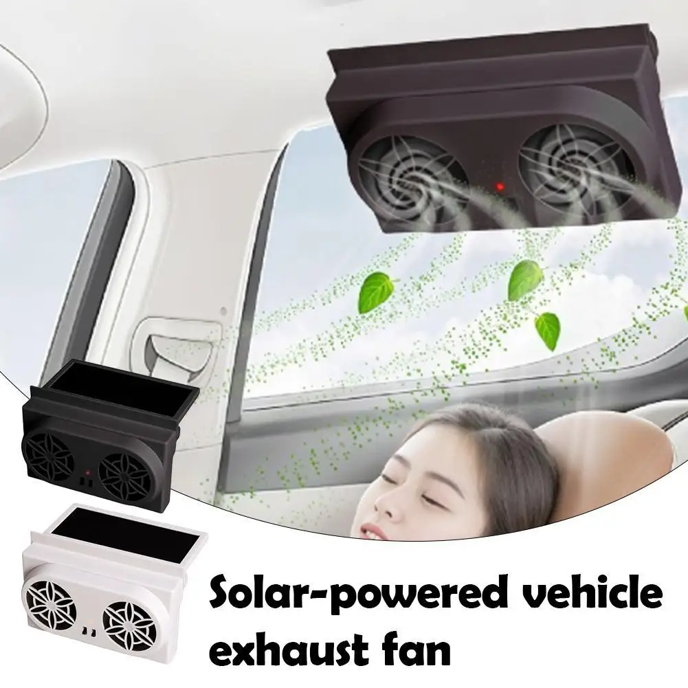 Dual‑Fan Solar Car Exhaust Ventilation Fan USB Rechargeable Car Window Cooler Heat Dissipation Odor Removal Auto Air Circulation