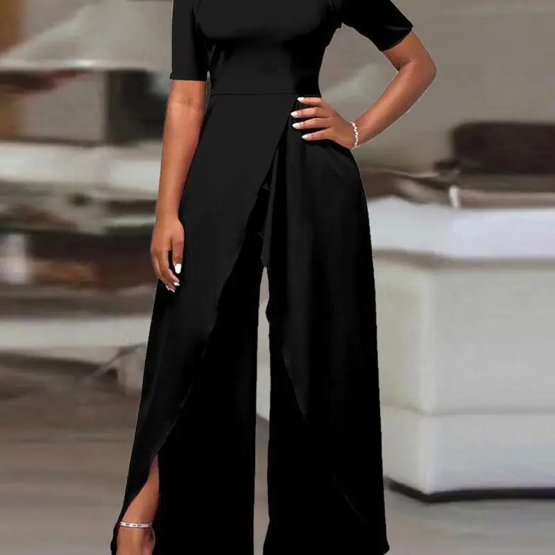 

Women's ort Sve Off-oulder Jumpsuit Polyester Fiber Long Pants Middle Waist Design Summer 2023 Faion Trend