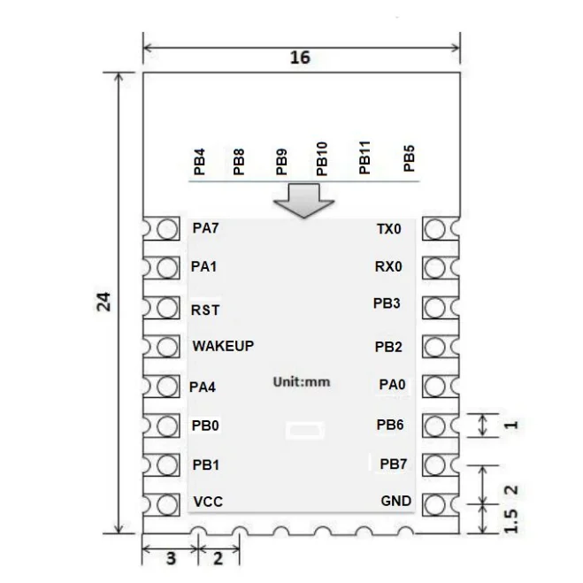 Air601-12F Module Development Board 2.4G IEEE802.11 b/g/n Wi-Fi BT/BLE 4.2 Compatible with ESP-12F AT Instruction 8266