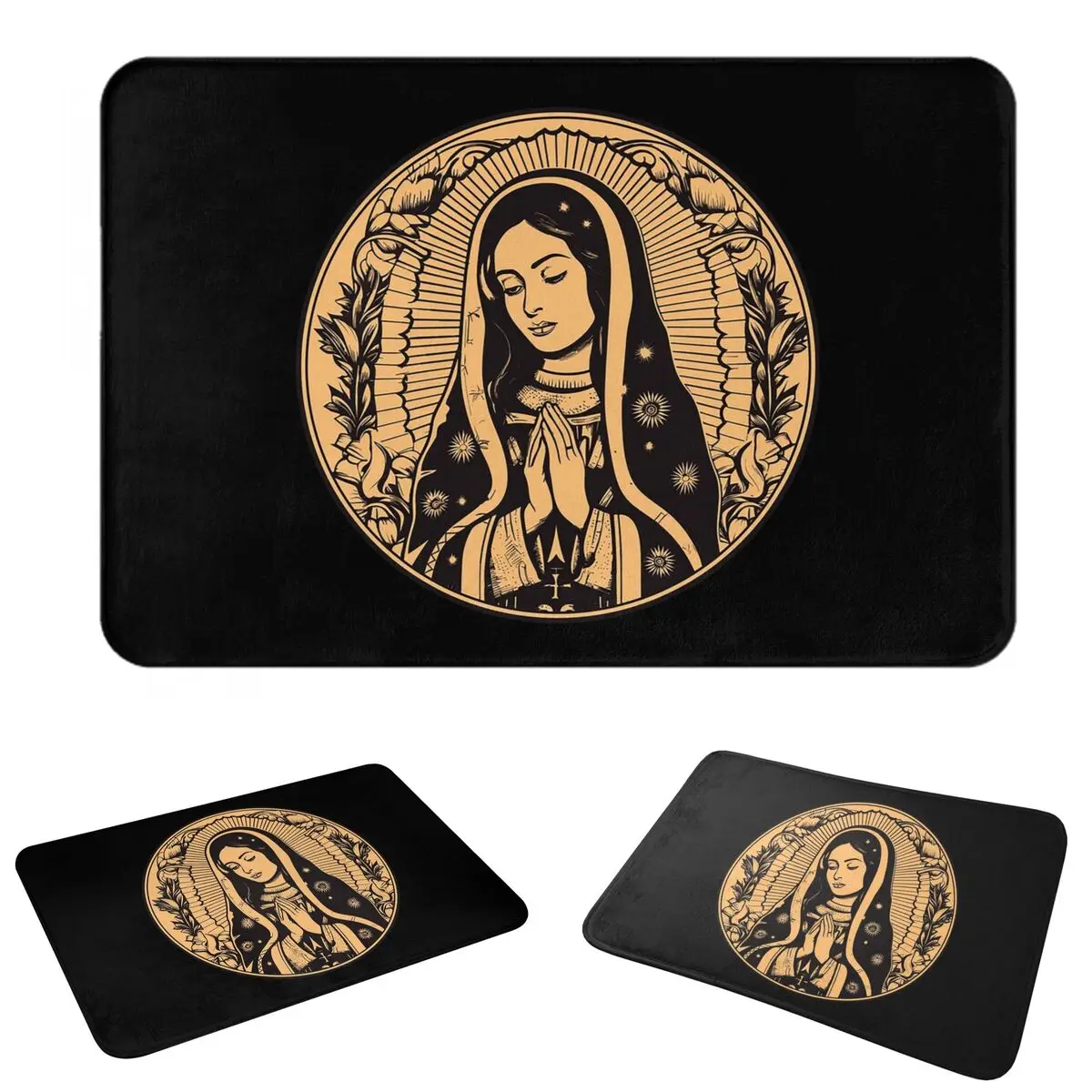 Our Lady Of Guadalupe Virgin Mary Mexican Doormat Water oil proof Carpet Rug Kitchen Entrance Home Floor Mat for Bedroom Footpad