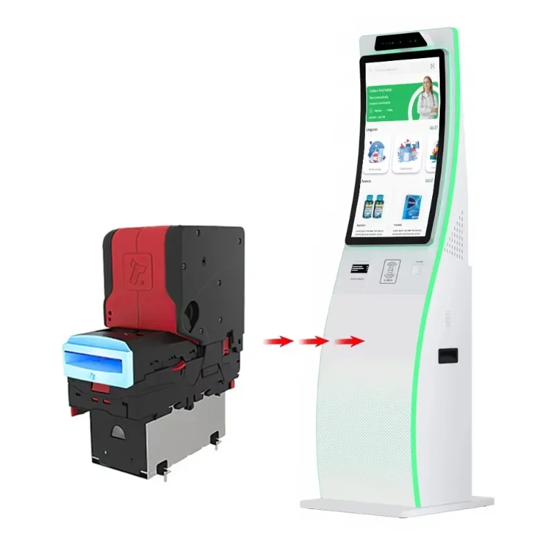 نظام إدارة طابور 32 بوصة يعمل بنظام Windows Android Linux Id Card QR Scanner آلة بيع التذاكر مع نظام دفع بطاقة الائتمان #3