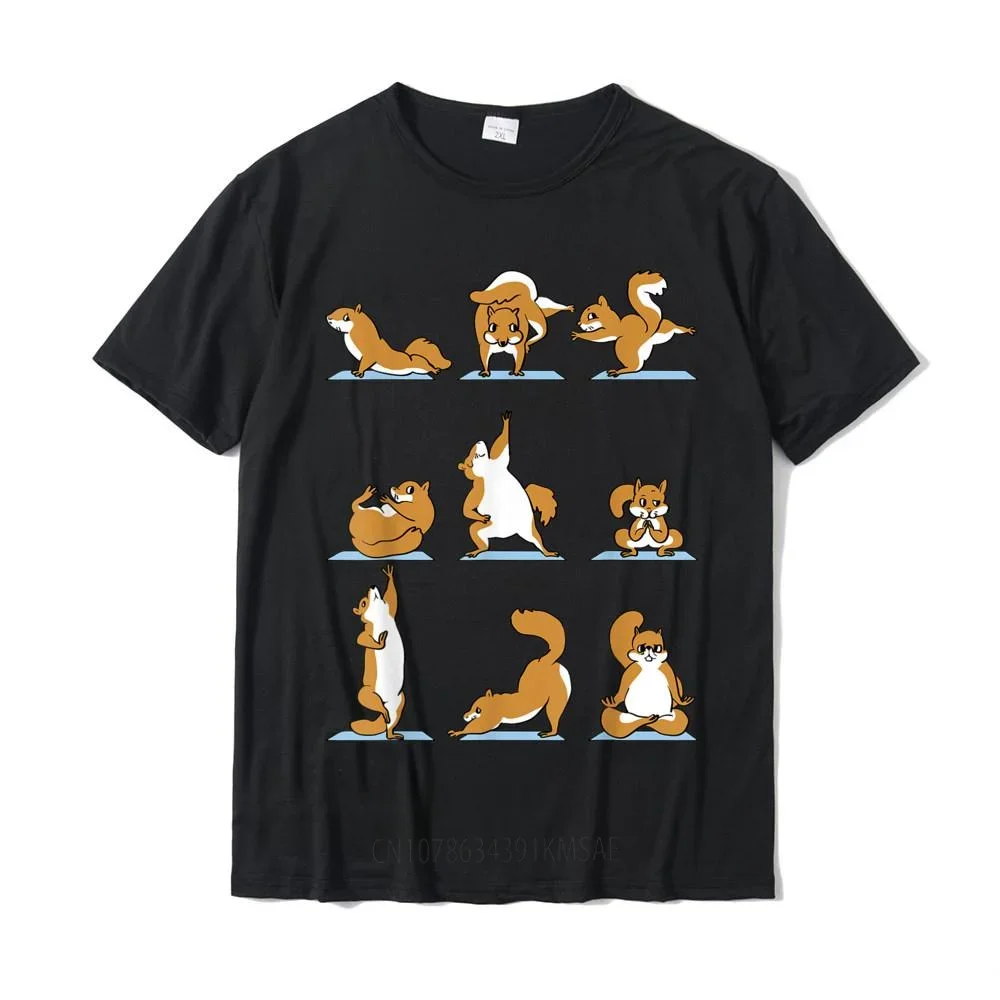 Squirrel Yoga T-Shirt Discount Men Top T-Shirts Camisa Tees Camisas Hombre Cotton Summer