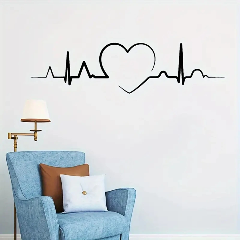 1 pc hot sale heartbeat pattern Wall Sticker Removable Wall Stickers Diy Wallpaper For Kids Room Living Room Home Decor