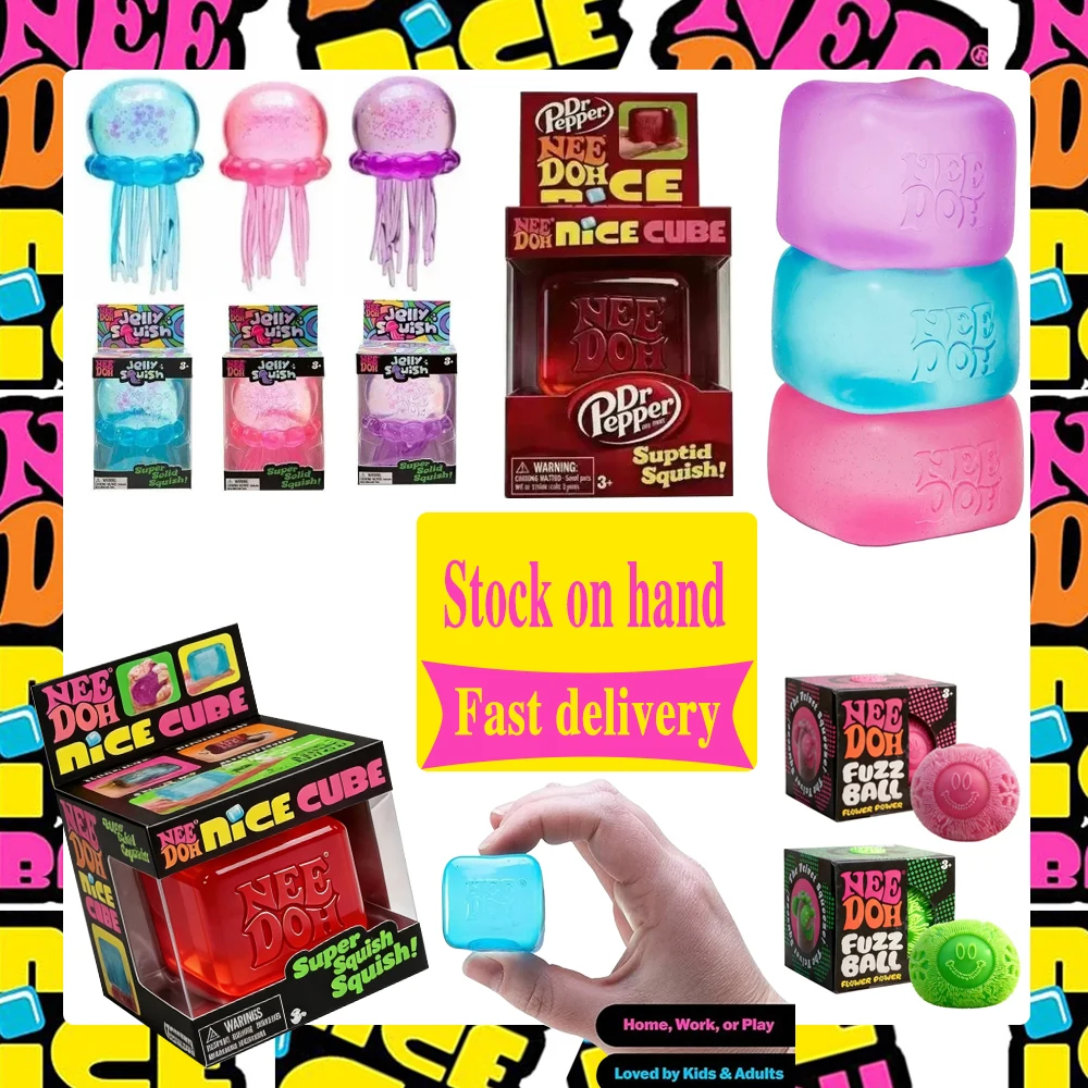 Genuine Schylling NeeDoh Nice Cube Squishy Fidget Toy Stress Relief for ADHD Focus Anxiety