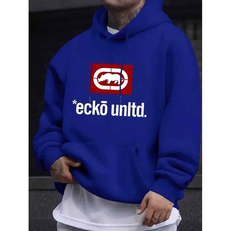 Sudadera con capucha para hombre con gráfico "Ecko Unlimited" - Jersey casual de manga larga ajuste regular Otoño/Invierno Sudadera con capucha casual