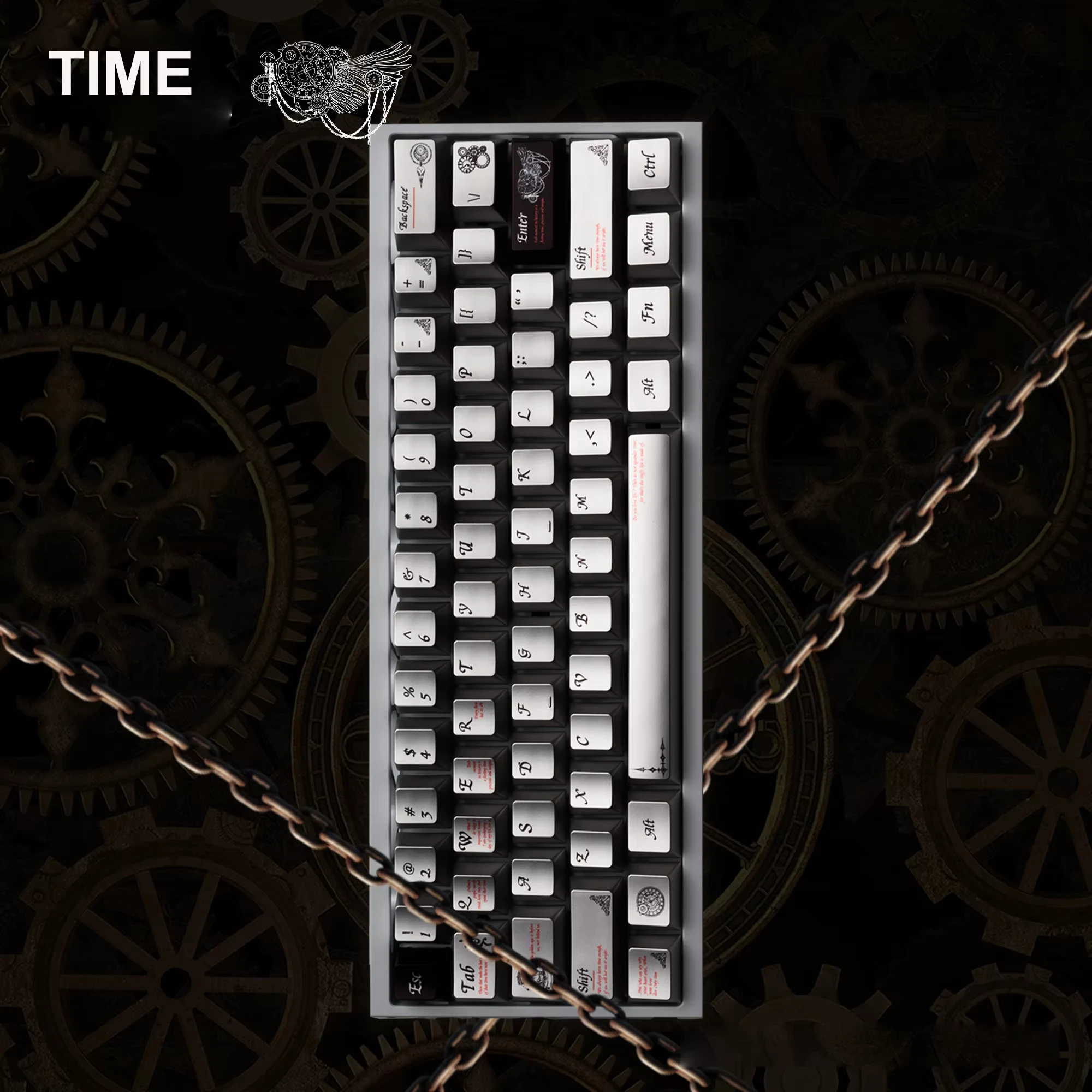 

Женские вневременные 5-сторонние колпачки для клавиш Dye Sub PBT, 112 клавиш, колпачки для клавиш с металлическим покрытием, вишневый профиль для переключателей MX, механическая клавиатура