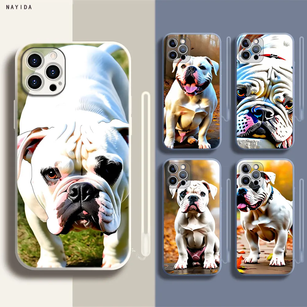 Soft Silicone Phone Case For Apple iPhone 15 14 13 12 11 Pro X XS Max XR Plus Mini Cover dog american bulldog