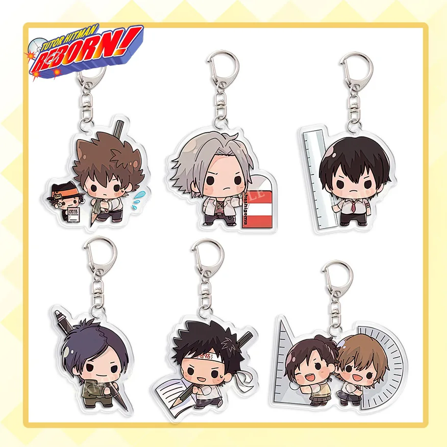 

Hitman Reborn!Acrylic Q Version Fun Keychain Classic Animation Related Products Girls Gift Key Chain Charm Souvenir Pendant Bag