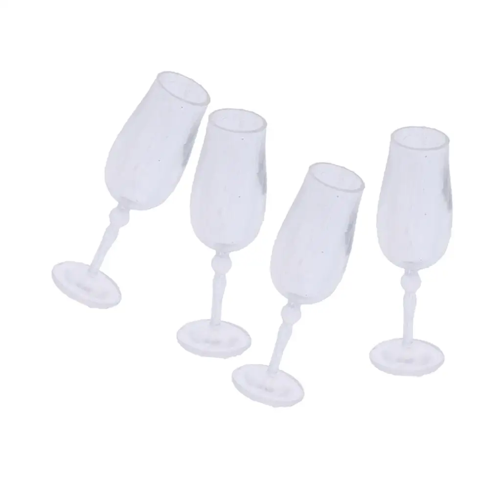 1/12 Dollhouse Tableware 4 Pieces Cup Goblet Glass Juice Accessories