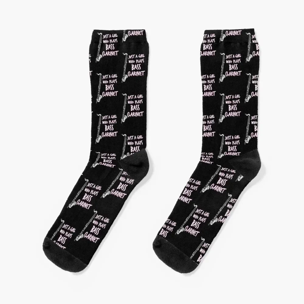 Just A Girl Who Plays Bass Clarinet Female Clarinetist Socks men cotton high quality retro Women Socks Men's