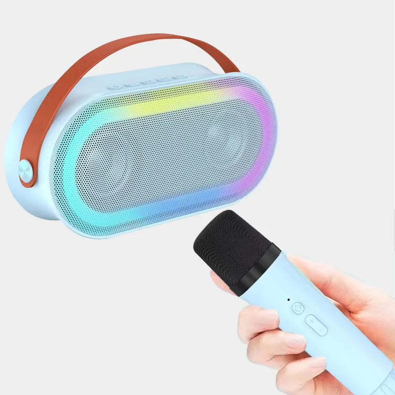 

Portable Bluetooth Speaker with Microphone Set,Bluetooth Speaker with Home Karaoke Machine,Portable Handheld Karaoke Mics