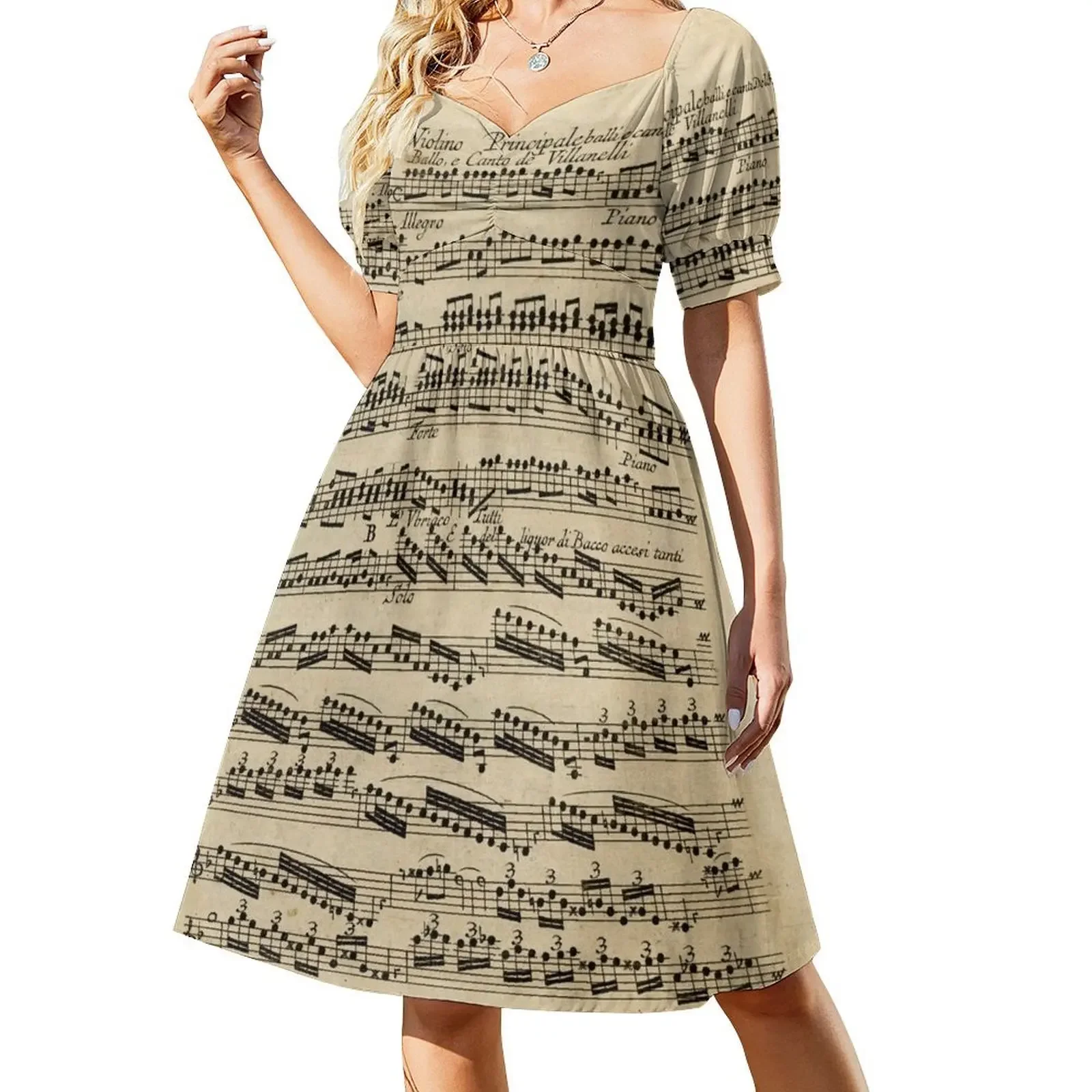 

Vivaldi Autumn The four Seasons Original handwritten score (3 of 4) Short-Sleeved Dress long dress women summer