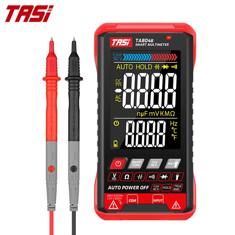 Tasi Ta804a Ta804b Multímetro Digital Profissional Testador Automático Multímetro Ultrafino Inteligente Ncv Medidor de Tensão ac dc Teste