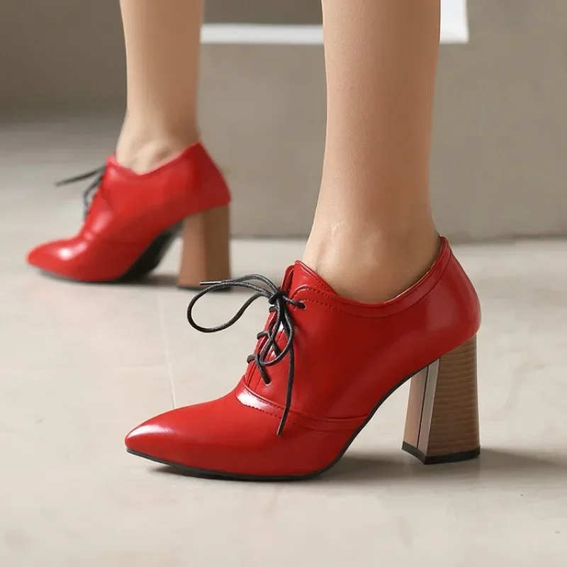 

2024 New Solid Color 8cm High-heeled Shoes Cross Strap Spring Summer Outdoor Leisure Women's Single Shoes Large Sizes 34-50