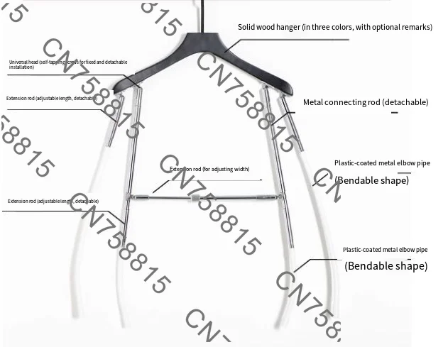 efficient flat-hanging hanging props, men's short-sleeved T-shirt/POLO shirt fixing rack，Adjustable style display hanger