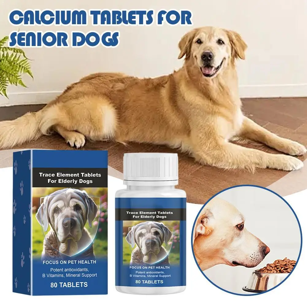 Comprimés Trace pour chiens âgés, 80 comprimés, antioxydants puissants, minéraux, santé des articulations, bien-être du système immunitaire, complément alimentaire