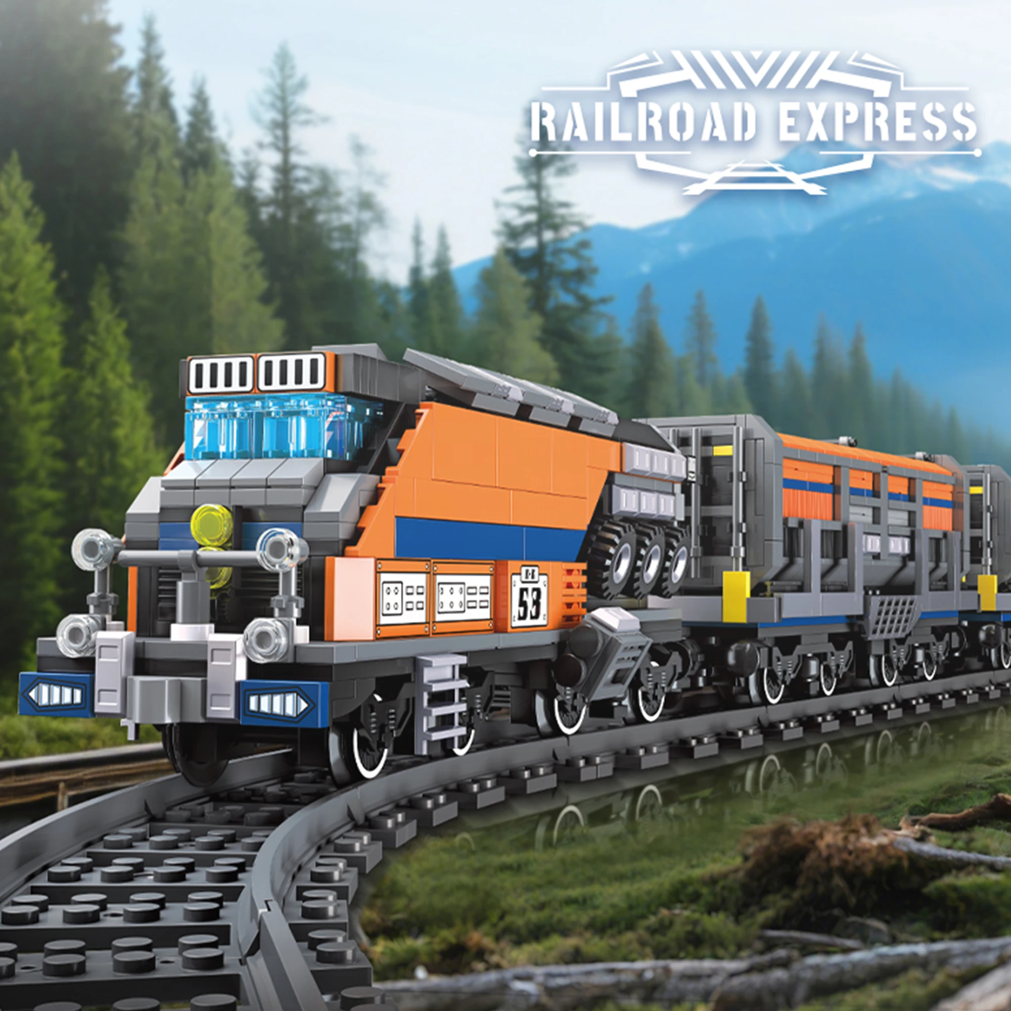 

1827pcs Railroad Express Building Blocks 59096 High Speed Railway Express Train Tracks Model Bricks Toys for Kids Adults Gifts