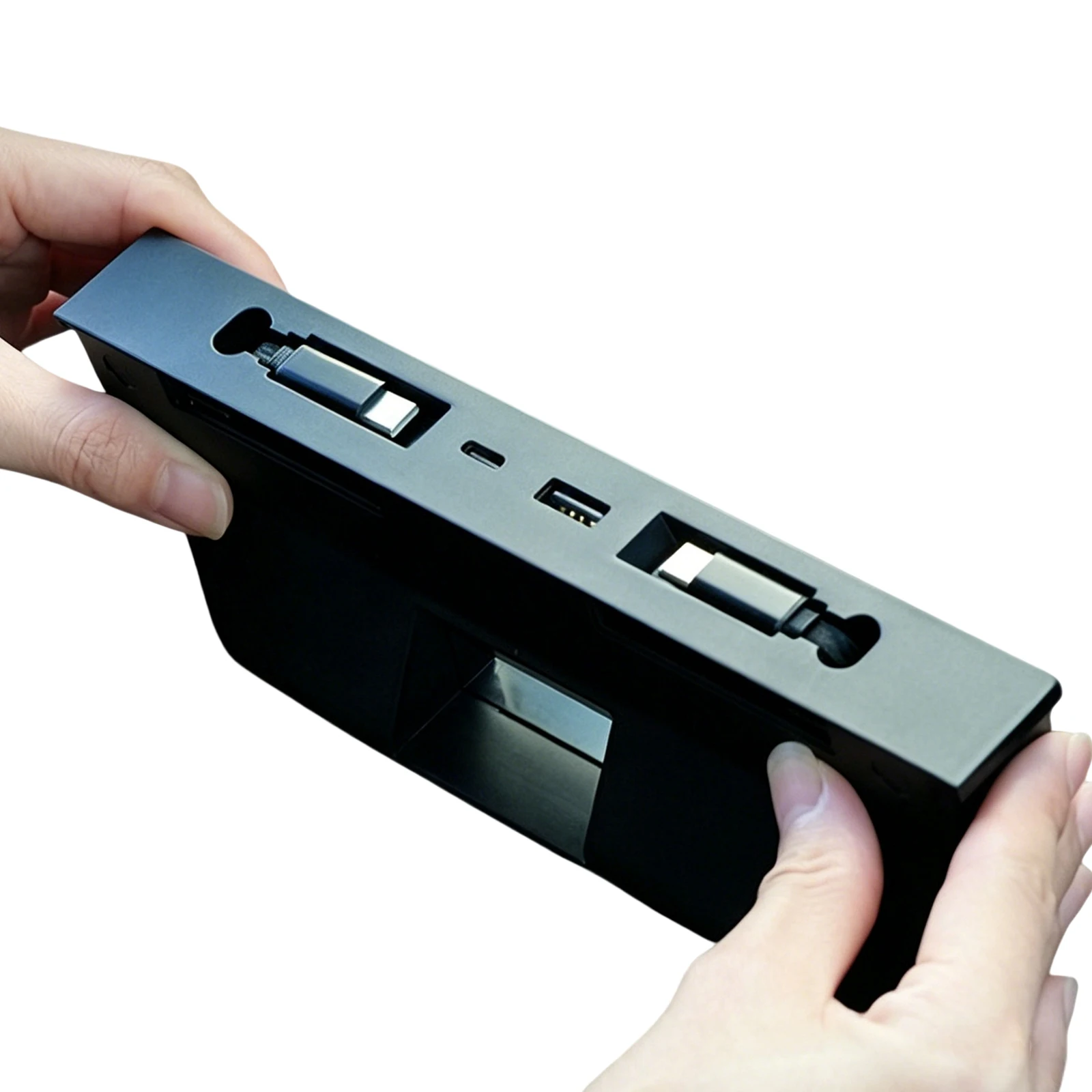 Type-C Fast Charging Hub Hidden Center Console USB HUB for Tesla Model Y Juniper/ Model Y LR / Model 3 Retractable Charger Cable
