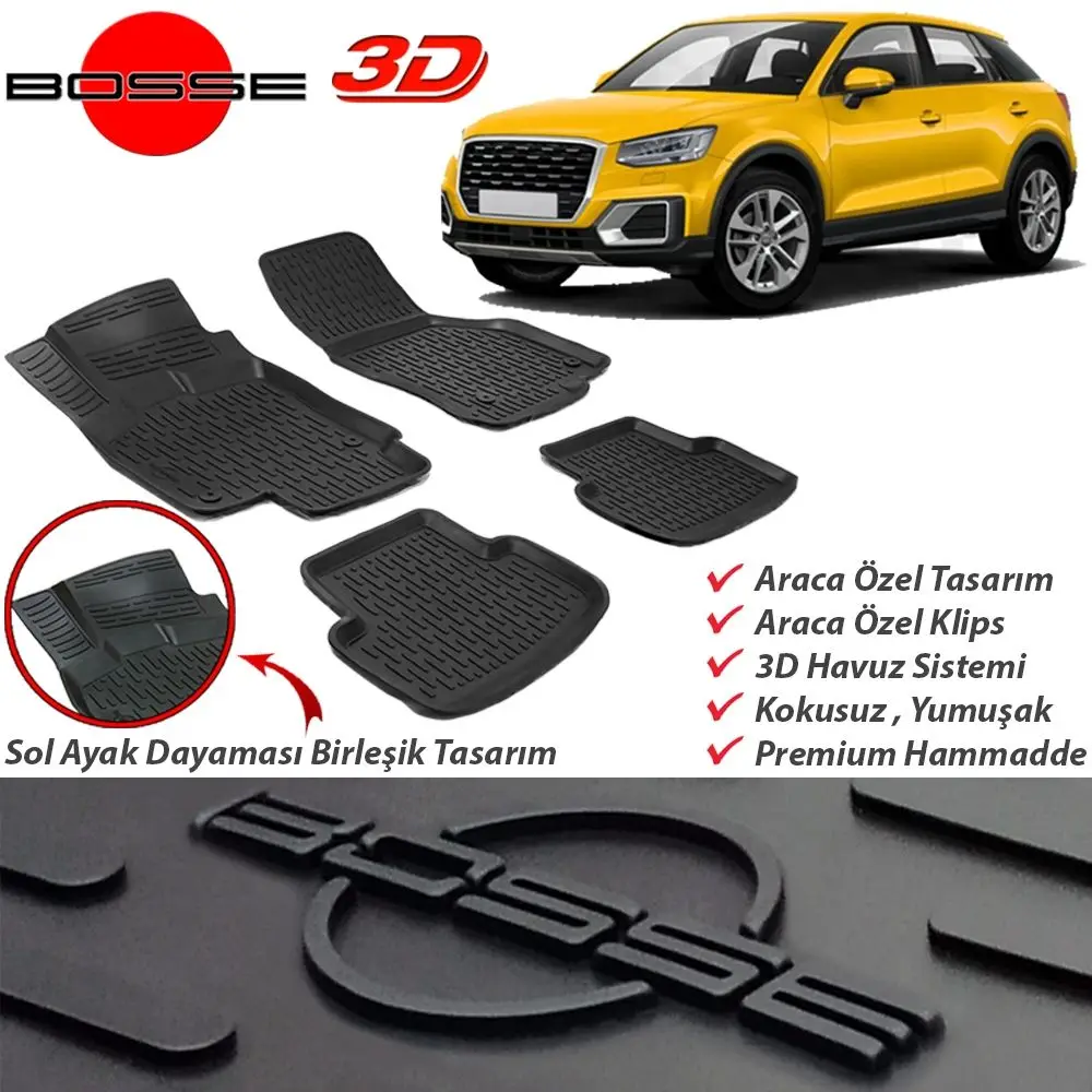 For Audi Q2 Mat 3D Pool 2018 Post BOSSE