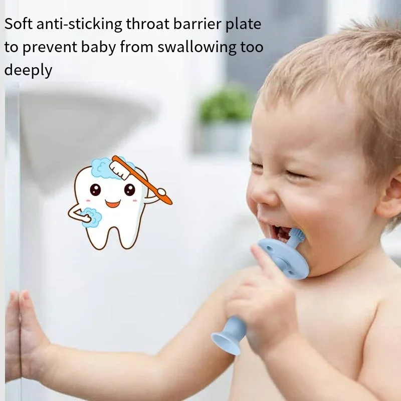

1 шт., детская зубная щетка на 360 градусов, тренировочный прорезыватель для ухода за полостью рта, силиконовая зубная щетка для младенцев для детей