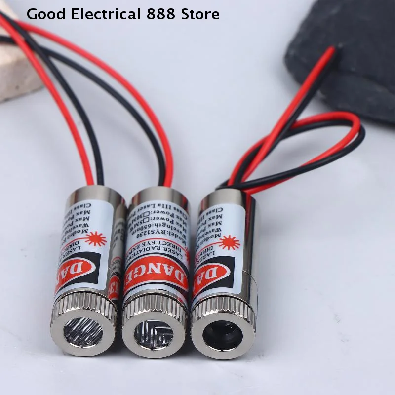 1pcs Adjustable Laser Pointer Diode 650nm 5mW Laser Diode Head Red Point /Line /Cross Laser Module 5V Pointer Sight Copper Head