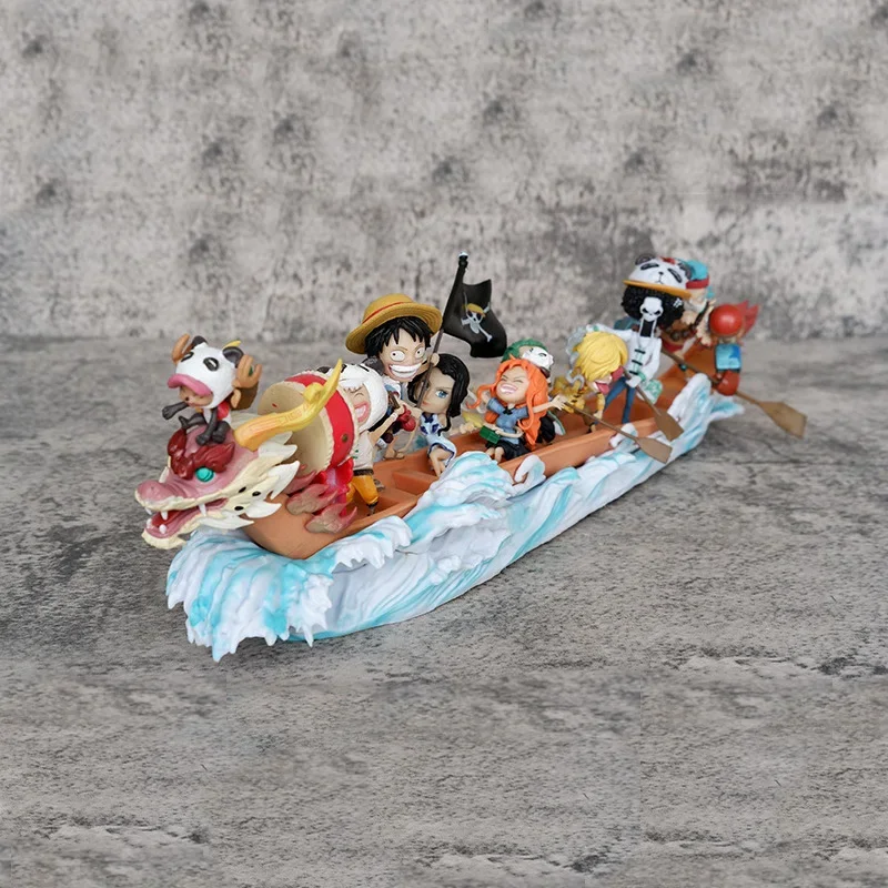 11cm One Piece Figure Luffy Dragon Boat Race Action Figurine Statue Straw Hat Team All Ten Sanji Figurine Gk Pvc Collection Toys