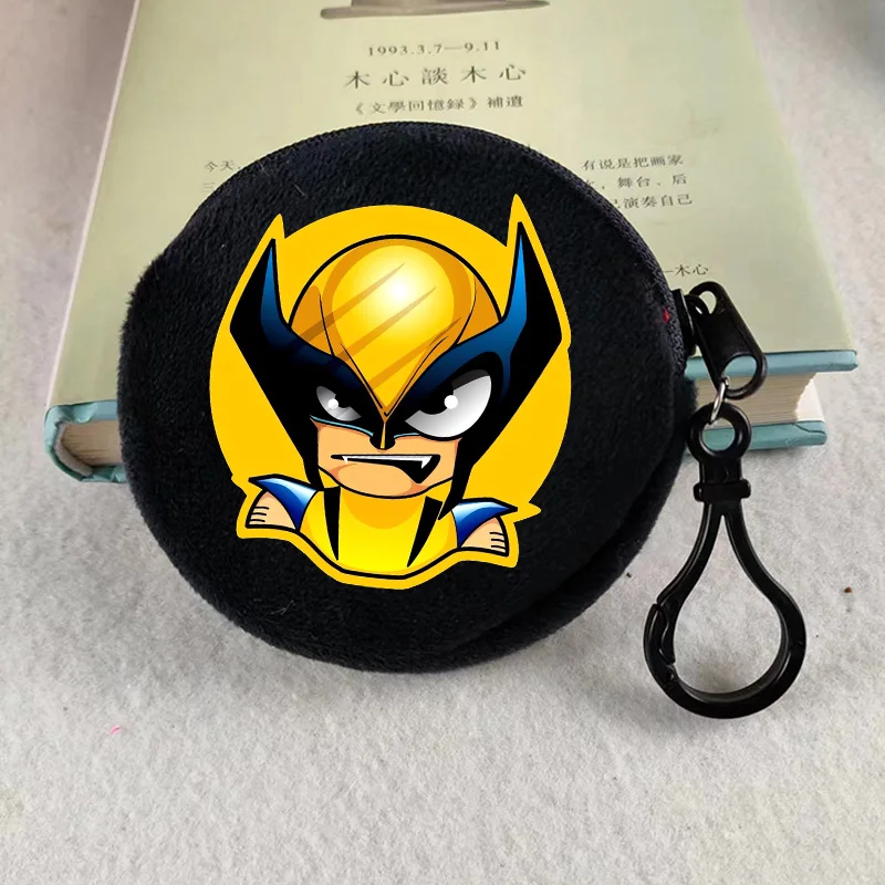 MARVEL Deadpool and Wolverine Plush Coin Purse Round Mini Money Bag Periphery Cartoon Cute Children Outdoor Supplies Fashion