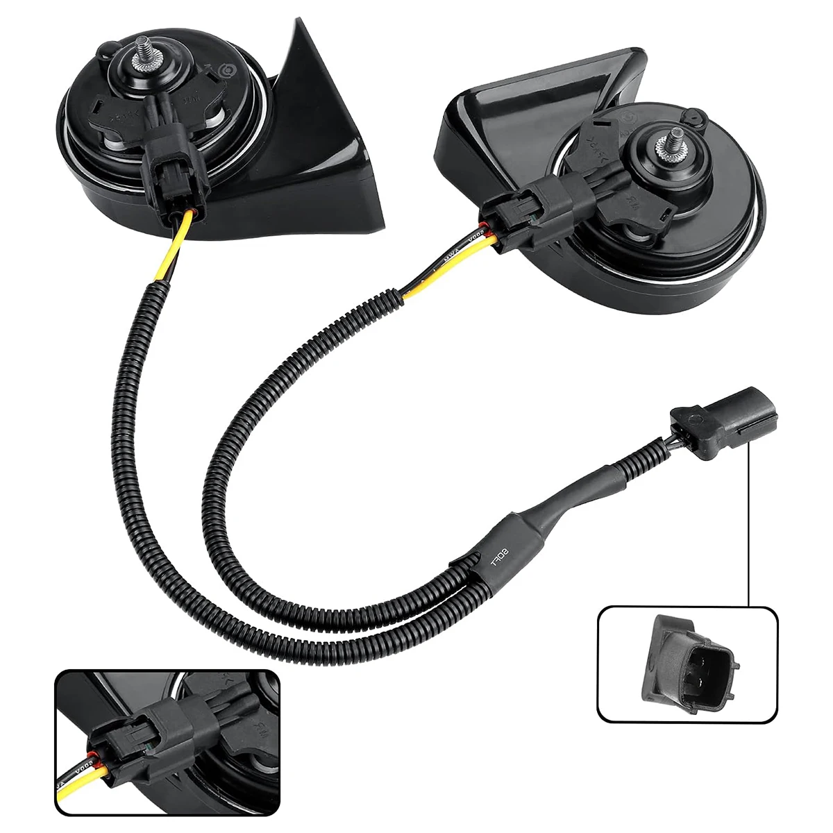 Car Horn Wiring Harness Pigtail Socke, 1 to 2 Horn Adapter Connector Y Type Horn Special Plug Wiring Kit Compatible with Toyota