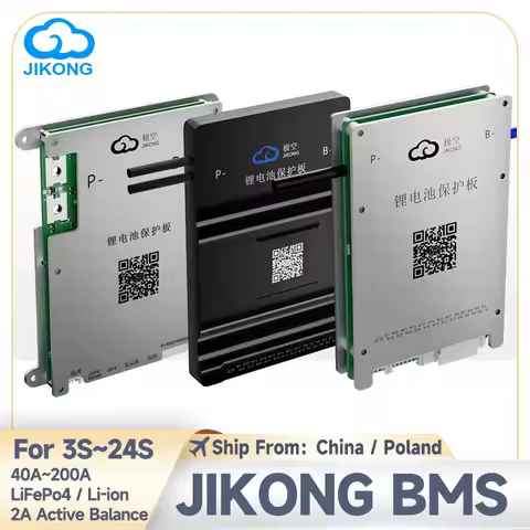 JIKONG BMS RS485 BD4A8S4P with BT RS485 1A Active Balance 4S~24S 40A~200A LifePo4 BMS Li-ion LTO 18650 Battery Smart BMS JKBMS