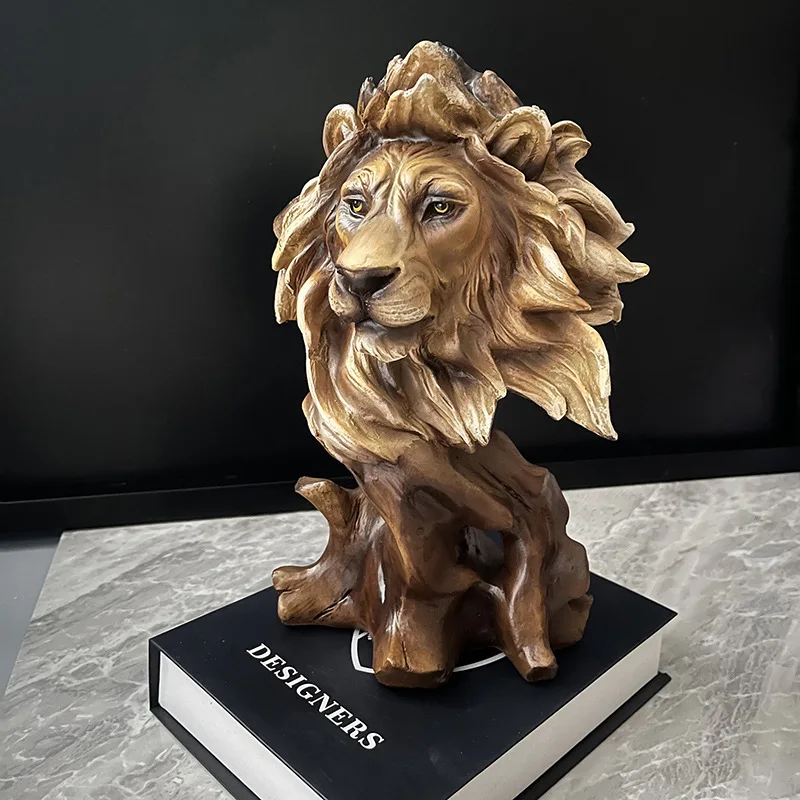 Creative Resin Simulation Animal Statue Eagle Wolf Lion Tiger Horse Statue Home DecorationOffice Desktop Decoration ArtworkGifts