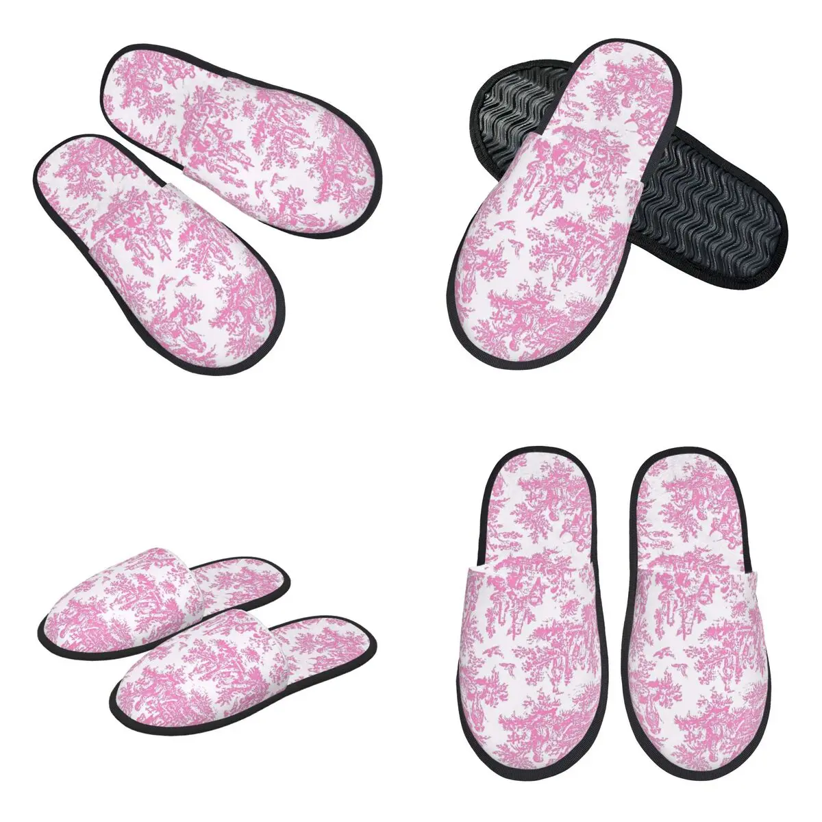 Custom Nomades Artsy Vintage Toile De Jouy Slippers Memory Foam Warm Soft Women House Slipper Indoor Cozy Shoes