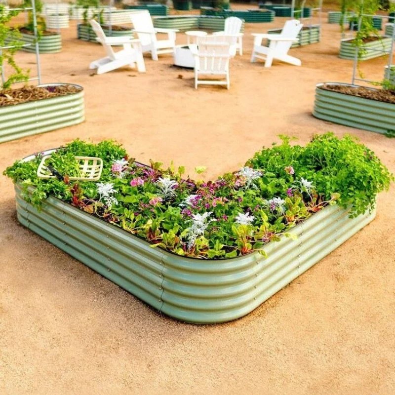 L-shaped one-meter vegetable garden metal planting box frame pool vegetable planting flowerpot outdoor courtyard garden