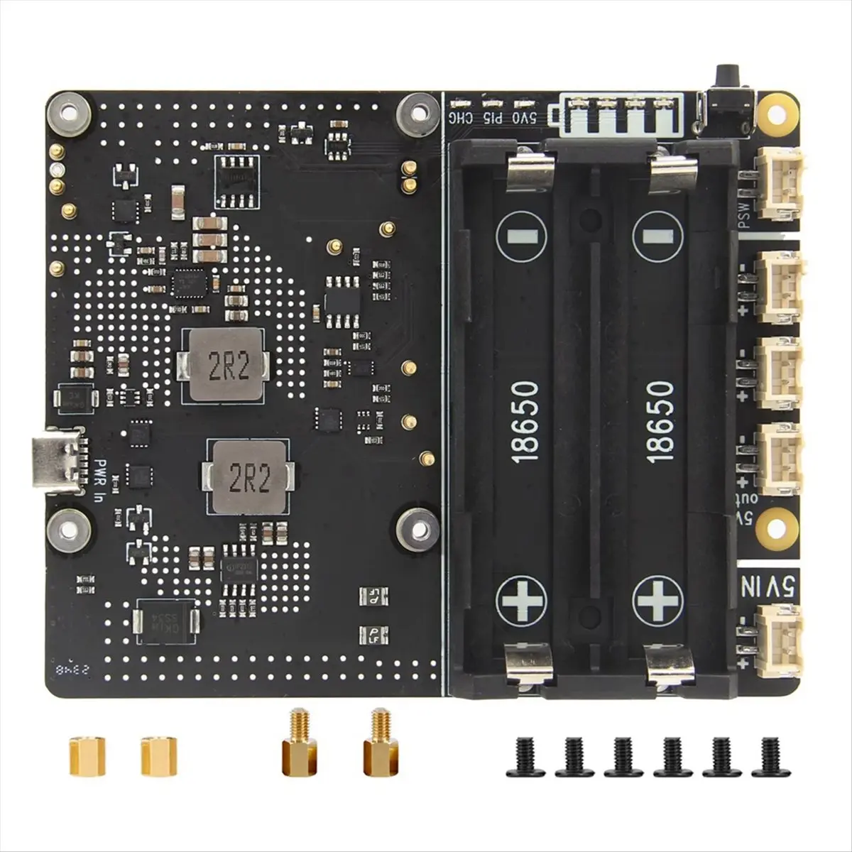 SCLS For 5 18650 UPS, X1201 V1.1 Power Management Board with Auto Power on for Pi 5