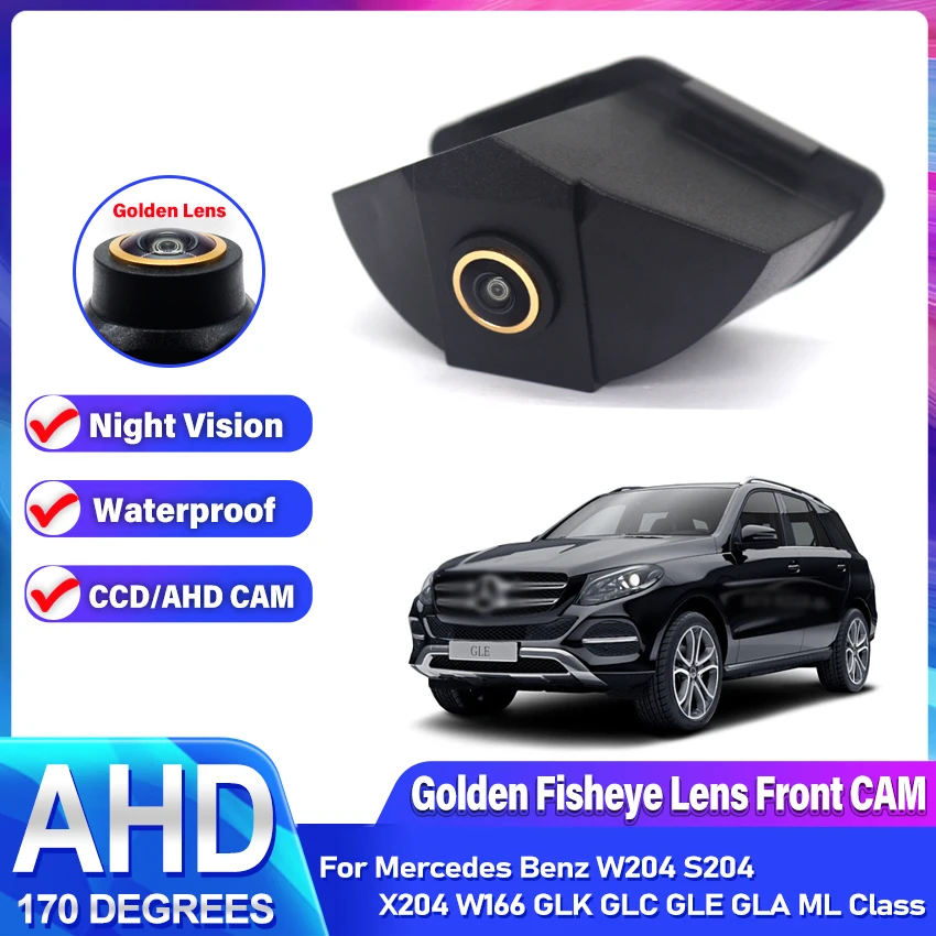 AHD 1080P Fisheye CCD Car Front View Parking Positive Logo Camera For Mercedes Benz W204 S204 X204 W166 GLK GLC GLE GLA ML Class