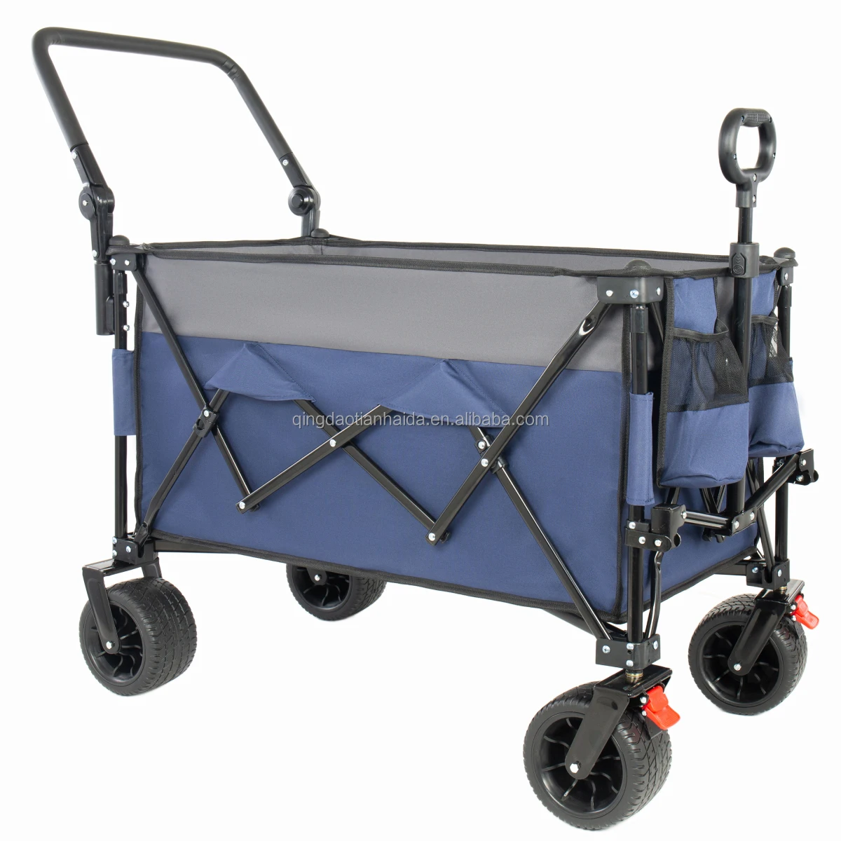 

Collapsible Heavy Duty Folding Wagon Trolley Collapsible Folding Outdoor Utility Wagon Camping Wagon Cart With Canopy