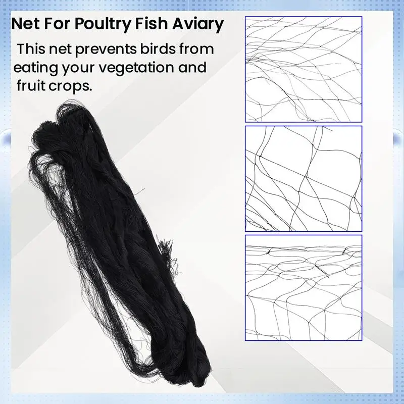 

AD-Black Nylon Anti Bird Net Netting Mesh For Fruit Crop Plant Tree Bird-Preventing Netting 15X7.5M