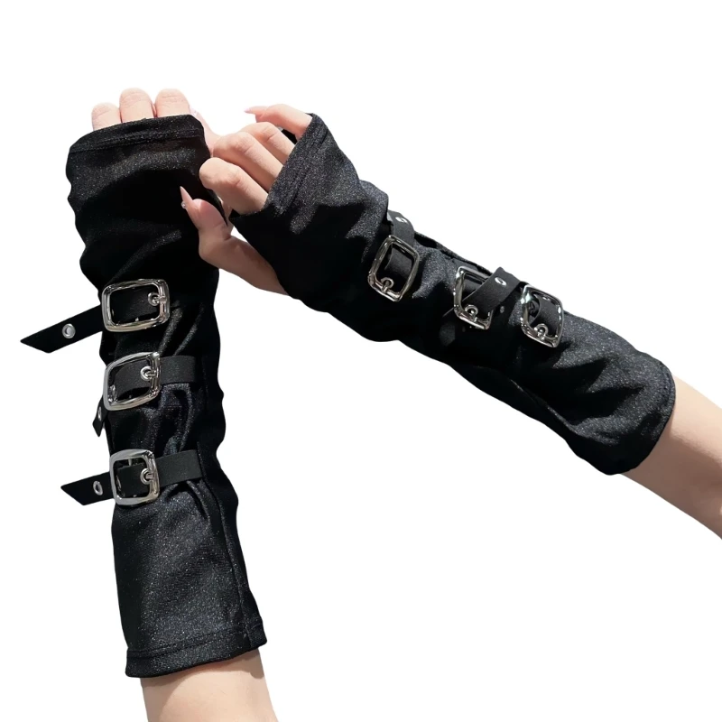 Tay áo thở có bao bọc cánh tay đàn hồi punk cho phụ nữ sự kiện nhảy múa thanh thiếu niên