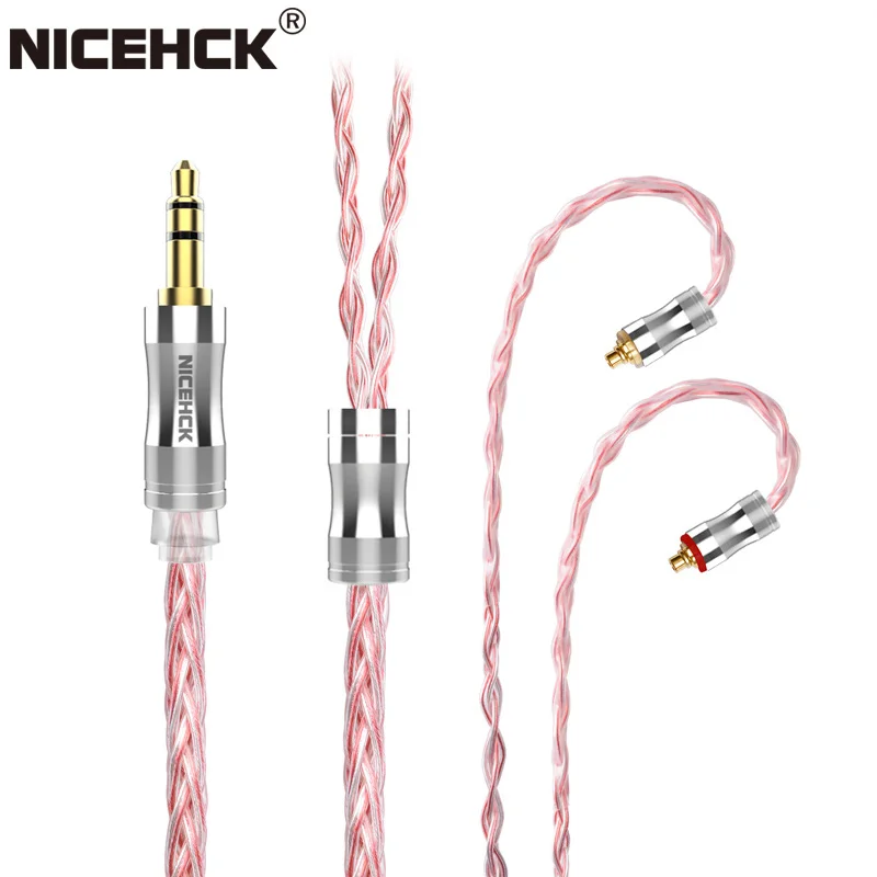 NICEHCK C8s-2 Earphone Replacement Cable 8 Core Silver Plated Copper Conductor IEM Upgrade Audio Wire