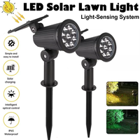 9 LED Solar Lights Outdoor Warm/RGB light IP65 Waterproof Landscape Lights Brightness Adjustable for Yard Observation Lawn Light