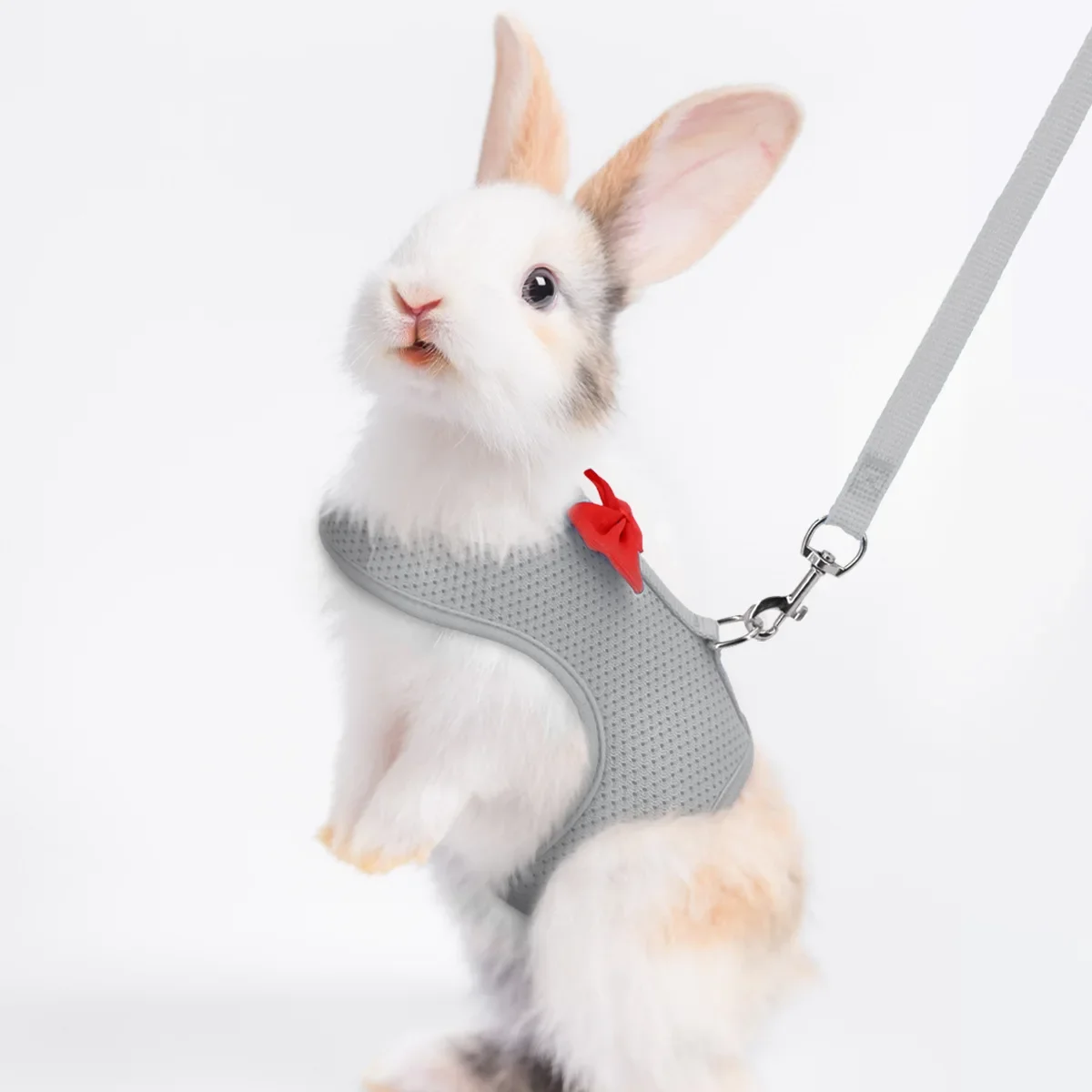 Cute Bow Rabbit Harness Soft Mesh Small Pet No Pull Comfort Padded Vest for Bunny Guinea Pigs Squirrels and Other Small Animal