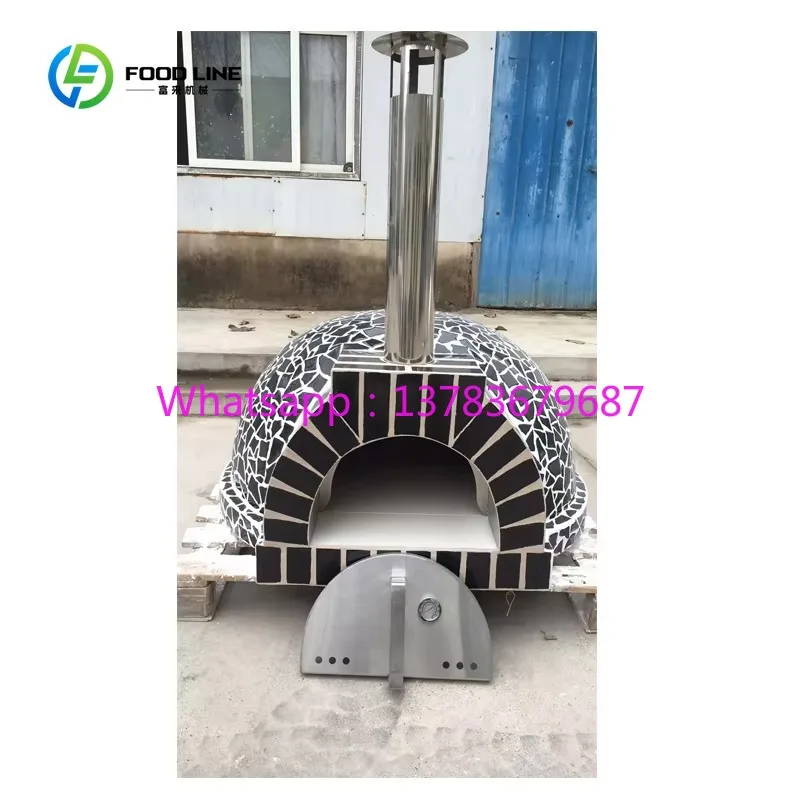 

Customized Professional Wood Fired Pizza Oven Outdoor Commercial Stainless Steel with Rotating Stone for Restaurant Baking