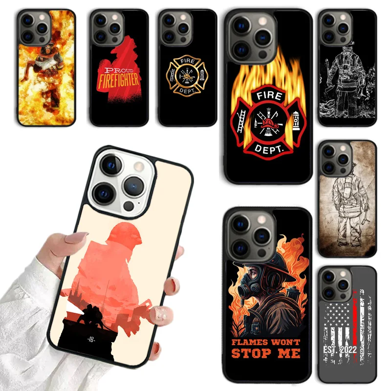 Firefighter Fire Department Fireman Phone Case For iPhone 16 15 14 plus 11 12 13 Pro  XR XS Max coque Cover Shell