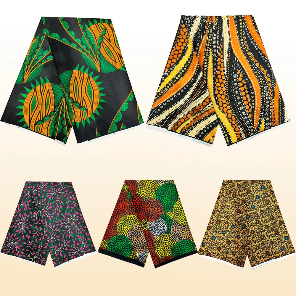 Tissu Wax Ankara 6 Yards 2025 – Tissu Imprimé Wax Africain de Haute Qualité – Véritable Wax Africain Garanti