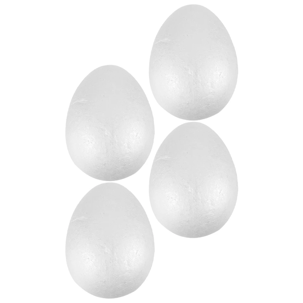 

4Pcs Solid White Foam Eggs 12cm DIY Craft Eggs Paintable Simulation Decorations Easter Party Decorative Props DIY Foams Egg