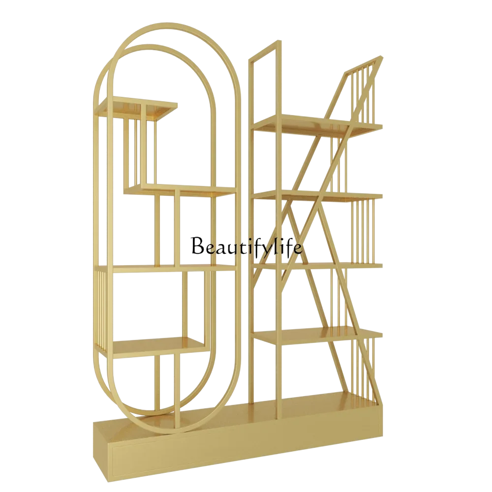 

ls 18Iron creative floor bookshelf shelf shelf partition store display storage