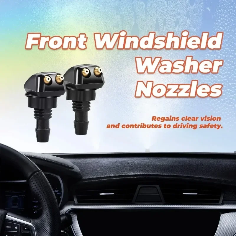 Wiper Water Spray Nozzle Car Windshield Wiper Washer Nozzle Suitable for Most Car Models Car Double Hole Windshield Washer Nozzl