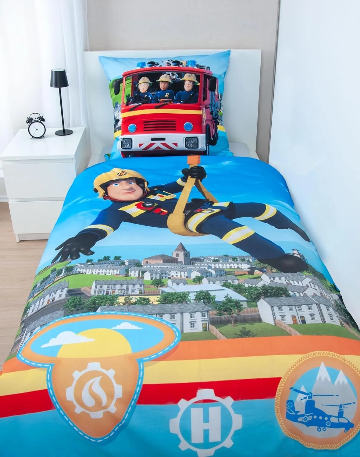 Fireman Sam Duvet Cover Pillowcase Bedding Set Adult Boy Girl Bedroom Decoration Children Single Double Large Size