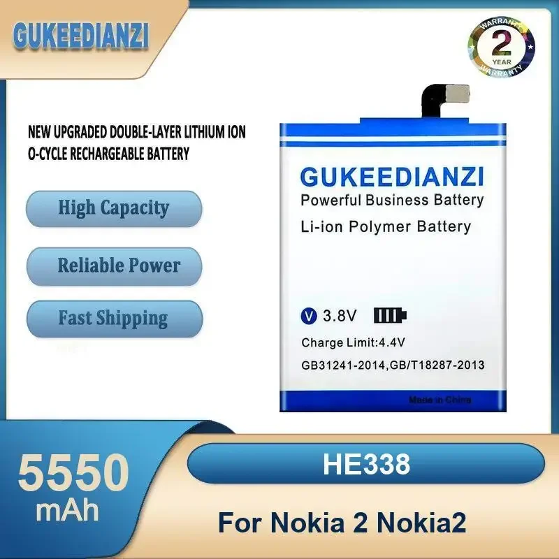 

HE338 5550mAh High Capacity Mobile Phone Battery For Nokia 2 Nokia2